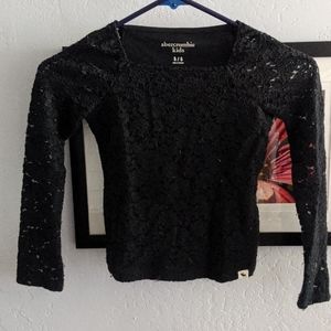 Abercrombie kids black top with lace layering